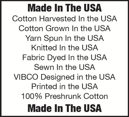 VIBCO T-Shirts are Made in the USA with USA Cotton.